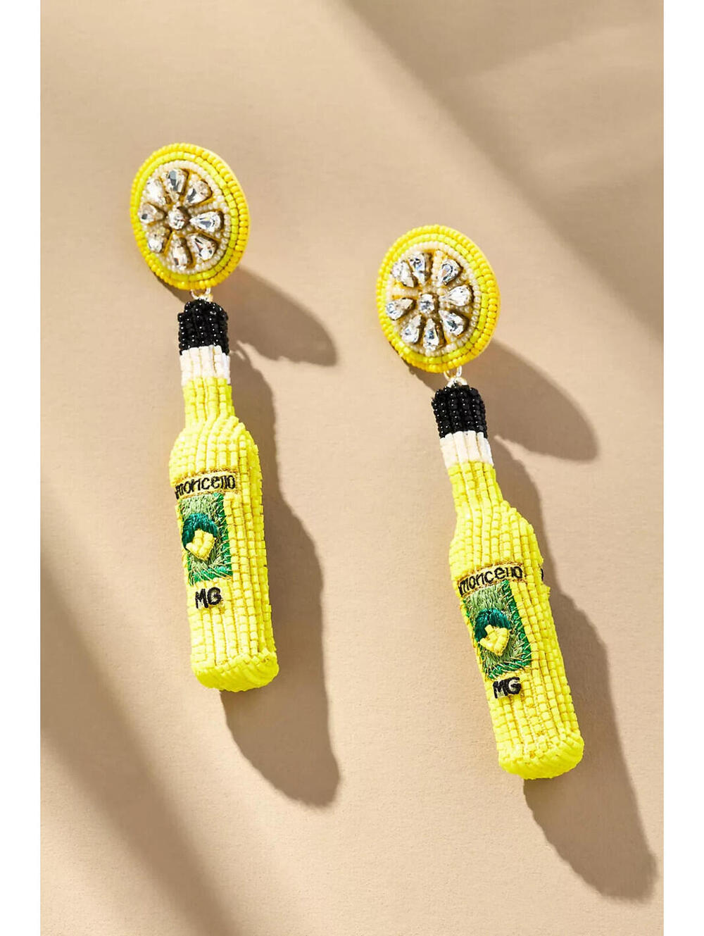 Mignonne Gavigan Limoncello Bottle Beaded Earrings $425  NEW, Anthropologie-J210